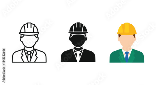Engineer avatar collection with hard hat