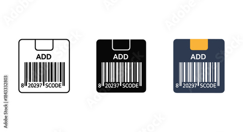 Barcode label template set with add text