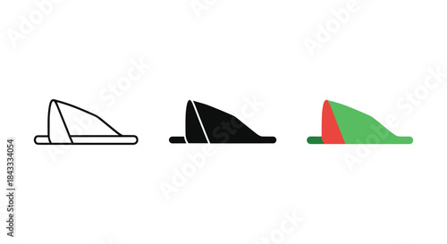 Sailboat icon set in different colors and styles