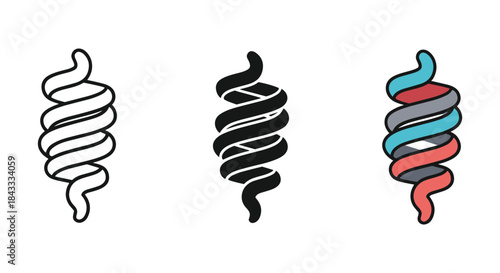 Tornado icon set with different color variations