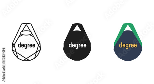 Degree logo design variations on white background