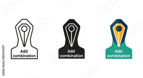 Add combination icon set in different color and style