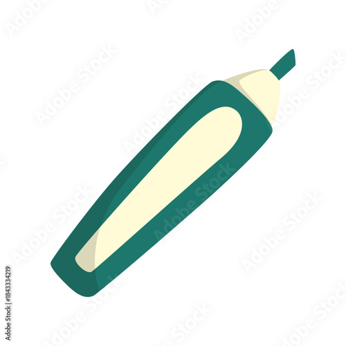Vibrant Teal Highlighter Pen Icon for Office and School Supplies