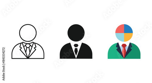 Different businessman icons representing diversity