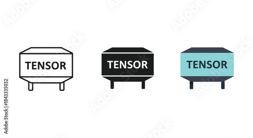 Tableau sur toile Tensor icon set in different colors and styles