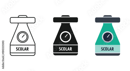 Scolar weighing scale icon set