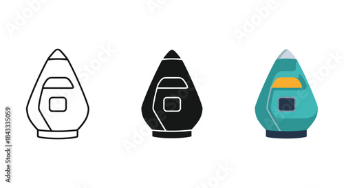 Set of three modern vape mod designs