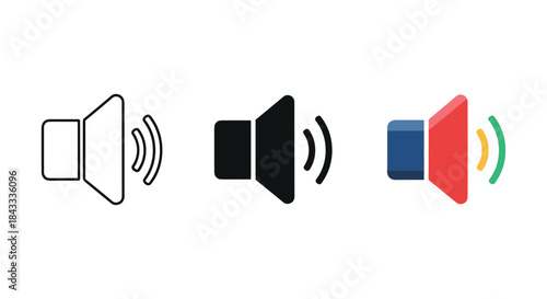 Speaker icons emitting sound waves