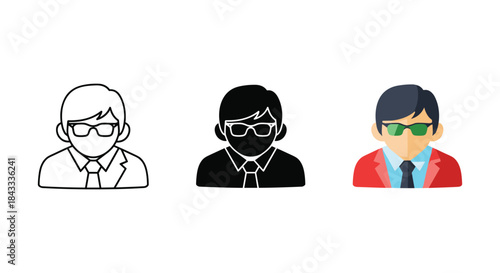 Three businessmen with different styles and accessories