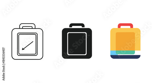 Set of luggage icon in different style