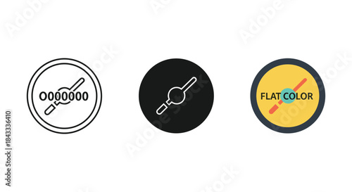 Collection of different style tire pressure gauge icon set