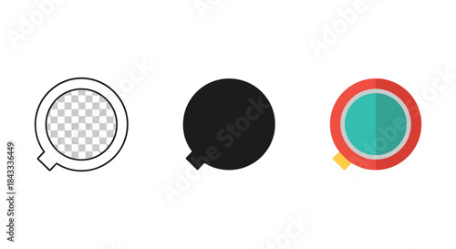 Set of three different speech bubbles on white background