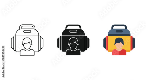 Icon set featuring user avatars in different styles