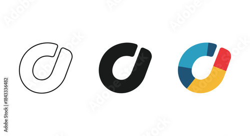 Logo design variations featuring letter c