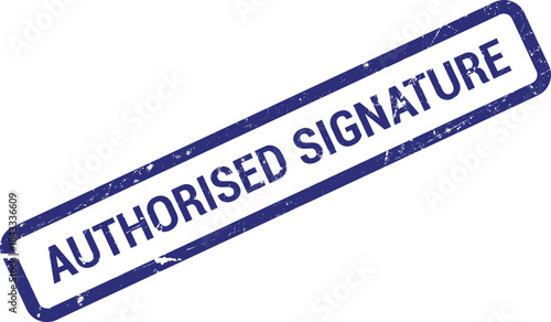 Official blue rubber stamp indicating an authorised signature for document verification