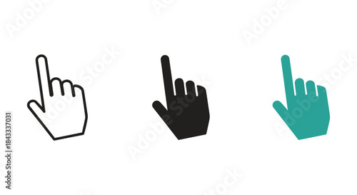 Hand gestures pointing upward in different colors