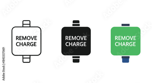 Battery icons indicating removal of charge