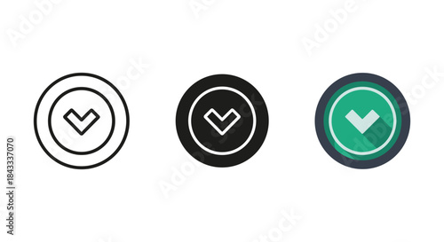 Check mark icons in different colors and styles