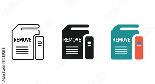Remove file and folder icon set in different style