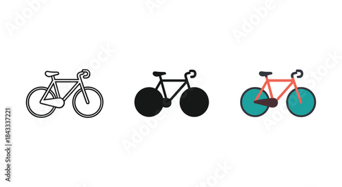 Different styles of bicycle illustration