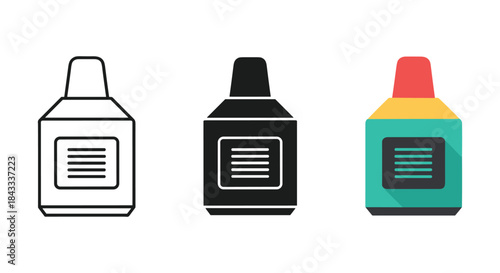 Vape juice bottles in different colors and styles