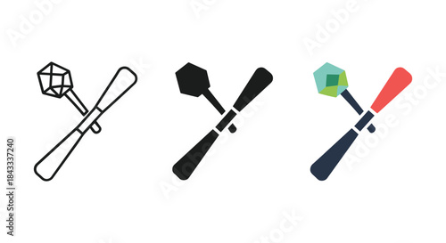 Baseball bat and ball logo design