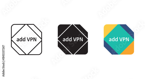 Add vpn icon set for secure connection
