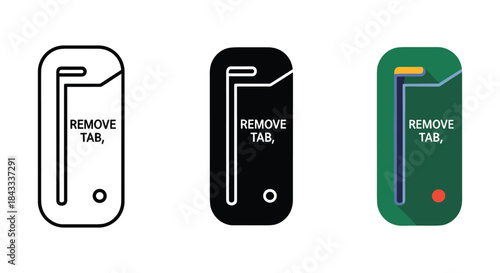 Remove tab icon set in different colors and styles