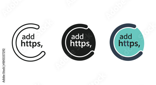 Https logo design variations for website security