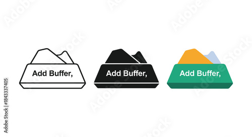 Add buffer icon set in different colors and styles