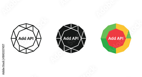 Add api button icons in different styles and colors
