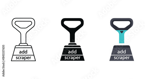 Add scraper icon set in different styles and colors