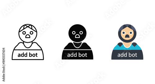 Add bot user profile illustration set