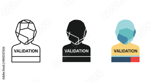 Validation icons representing different styles and designs