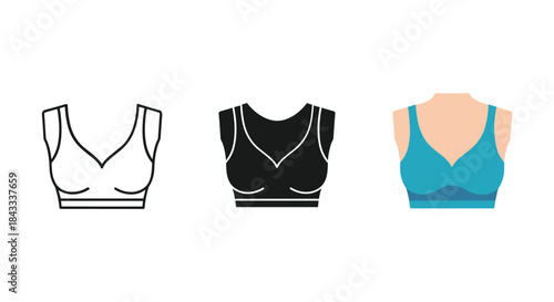 Sports bra illustration set for fitness enthusiasts