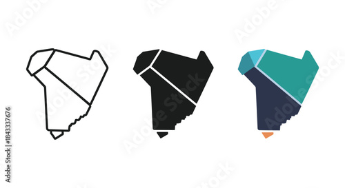 Different styles of south africa map illustration