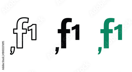 F1 logo variations in different colors and styles