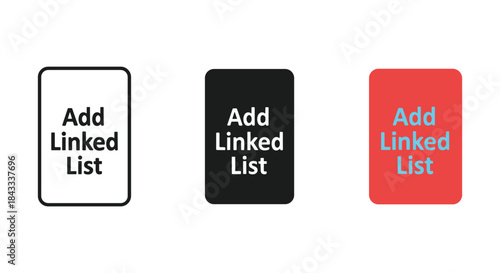 Add linked list button options in white black and red