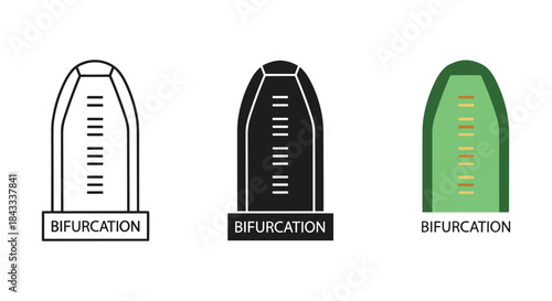 Bifurcation bullet icons in different colors and styles