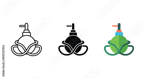Soap dispenser icon set in various color schemes