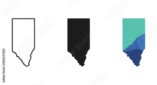 Alberta province map outline in different style