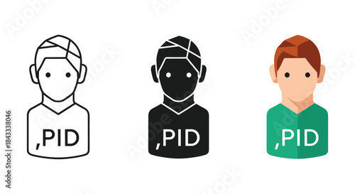 Illustration of three people with pid on their shirts