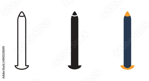 Three pencils with different colors and designs