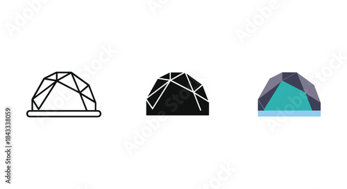 Diamond icon set with different styles and colors