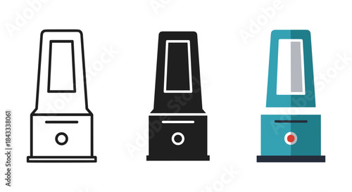 Vector illustration of three arcade machines in different colors
