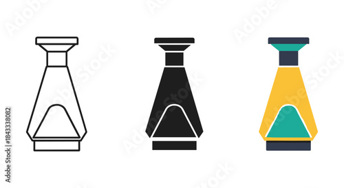 Simple illustration of sake bottle in different colors
