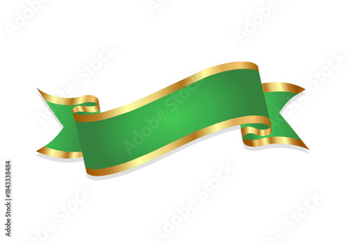 Decorative green ribbon banner