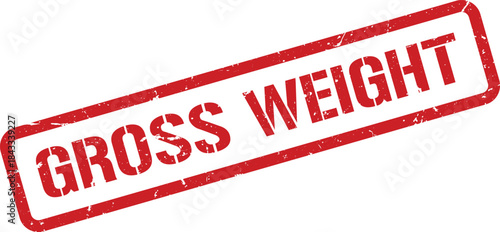 Red Distressed Gross Weight Stamp Official Seal for Shipping, Logistics, and Cargo Documentation