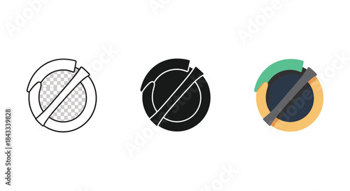 Collection of prohibition sign symbols in various styles