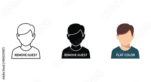 Different user profile illustrations with various design elements